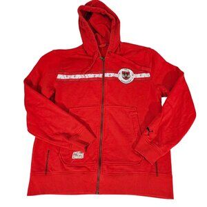 Puma Austria History Red Hoodie M Cotton/Polyester Full-Zip Sweatshirt Pockets